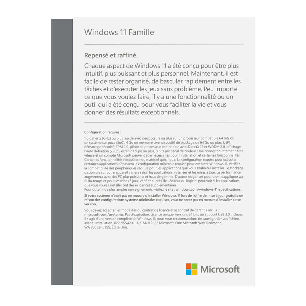 Microsoft Windows 11 Famille Français (Licence originale + DVD) - T5D-03523 – Image 3