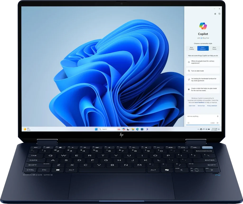 Ordinateur portable convertible | HP OmniBook Ultra Flip AI x360 Ultra 7 Bleu (C1KF2EA)